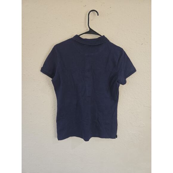 Lacoste Women's Navy Blue Stretch Polo Shirt, Size 42 Or L/XL - Picture 5 of 5